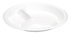 10.25" 3 Compartment Foam Plate