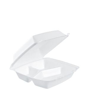 8" Foam Hinged Lid Containers (3CMPT)