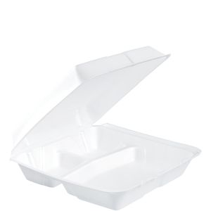 9" Foam Hinged Lid Containers (3CMPT)