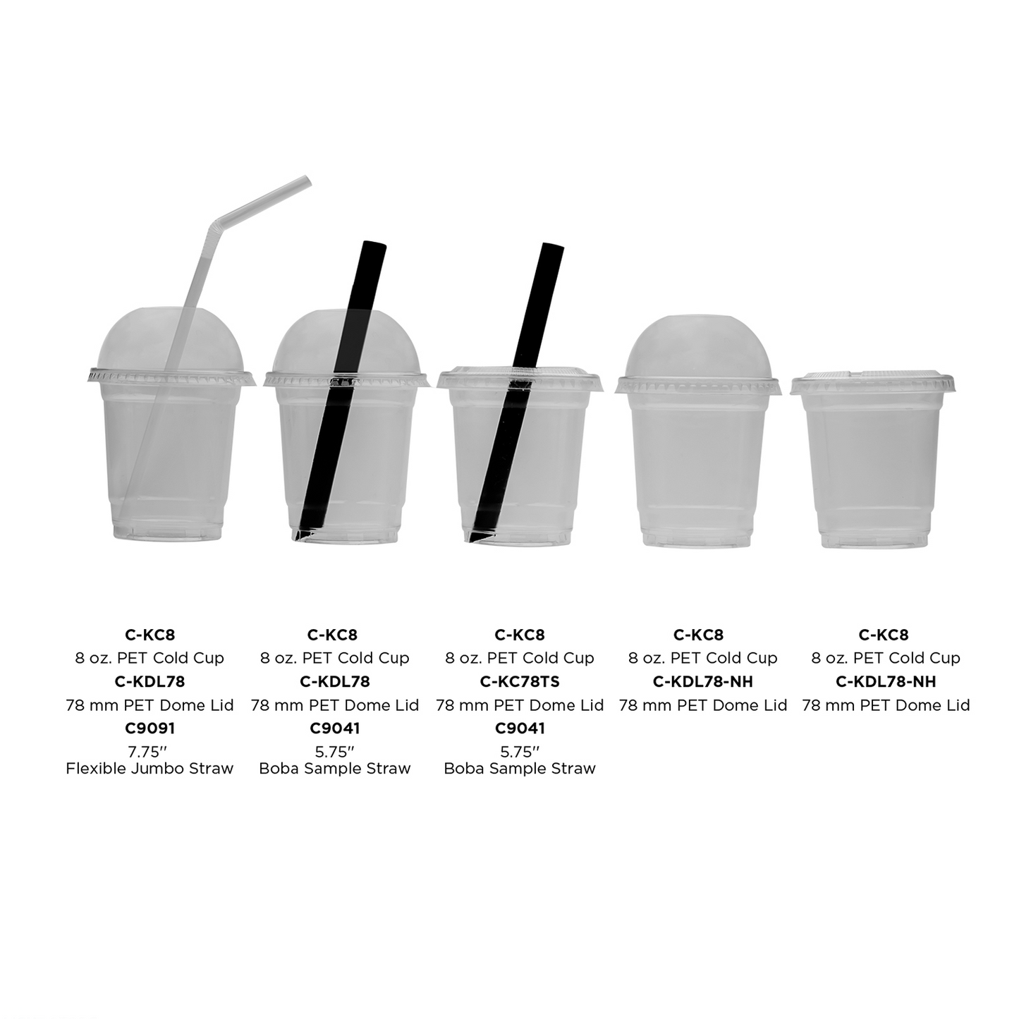 8OZ PET COLD CUPS (78MM) - 1,000 CT