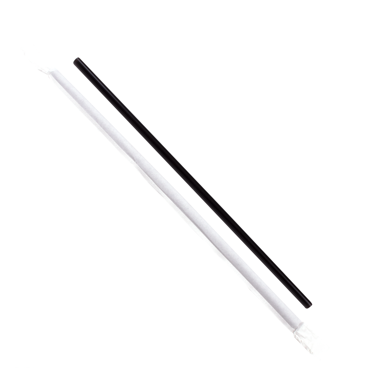 KARAT 7.75'' JUMBO STRAWS (5MM) PAPER WRAPPED - BLACK - 12,000 CT, C9090 (BLACK)