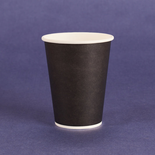 12OZ Paper Hot Cups - Black (90MM) - 1,000 CT