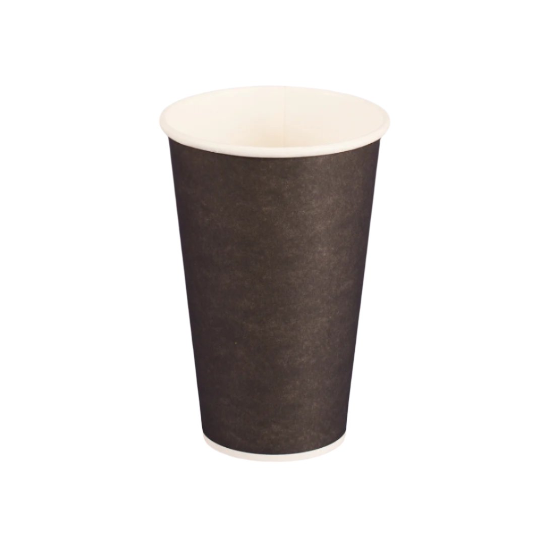 16OZ PAPER HOT CUPS - Black (90MM) - 1,000 CT