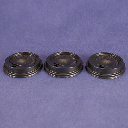 8OZ HOT CUPS BLACK LIDS (1,000/CS)
