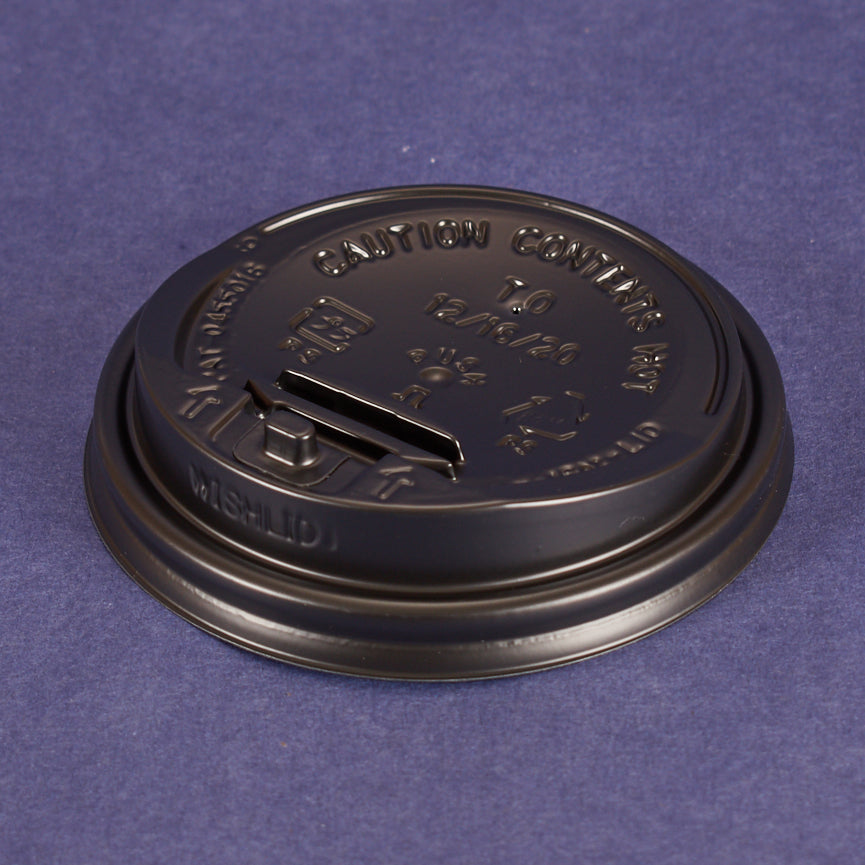 ENCLOSURE LIDS FOR 12OZ ~ 16OZ HOT CUPS BLACK (1,000/CS)
