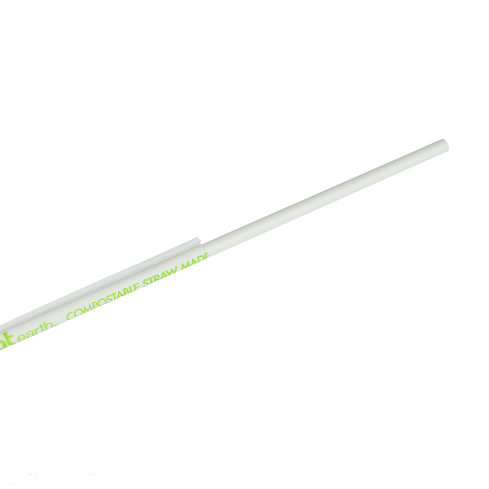 KARAT EARTH 10.25" JUMBO PAPER STRAW (5MM) WRAPPED - WHITE (1,200 CT)