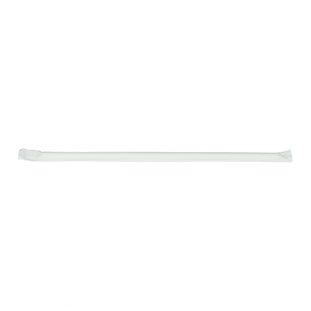KARAT EARTH 10.25" JUMBO PAPER STRAW (5MM) WRAPPED - WHITE (1,200 CT)
