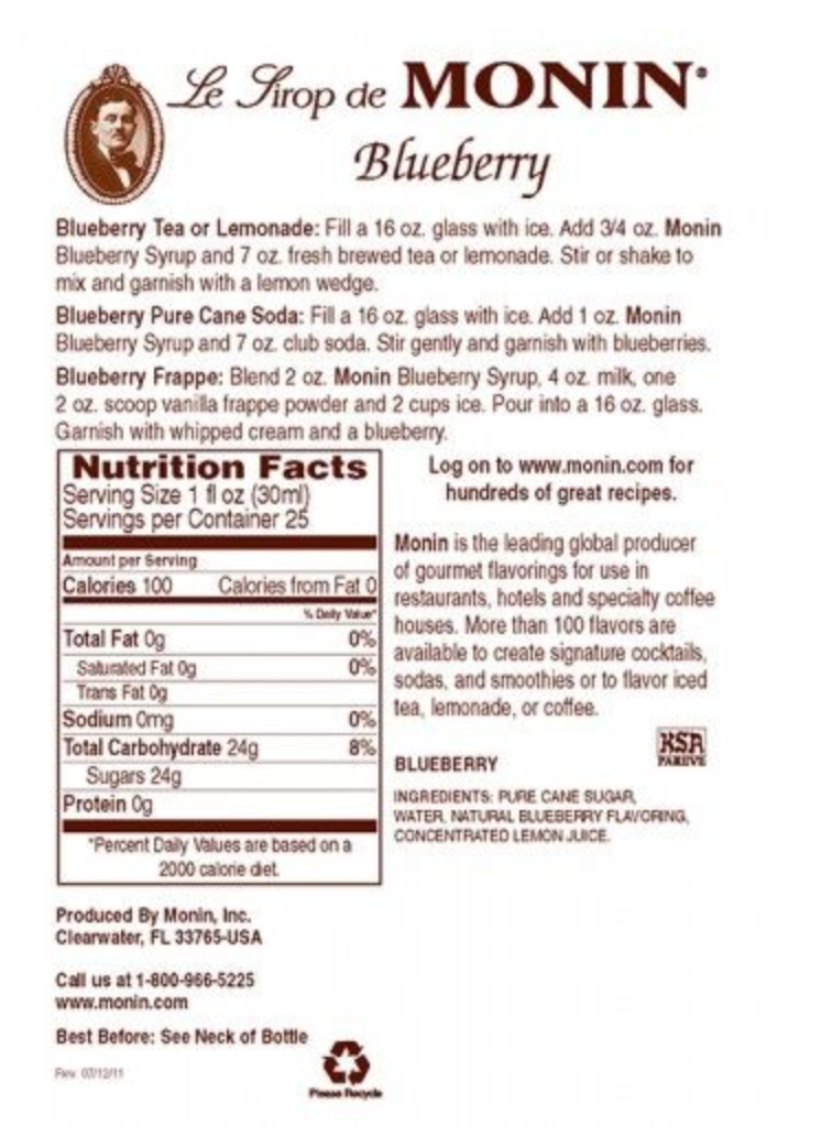 Monin Bluberry Syrup