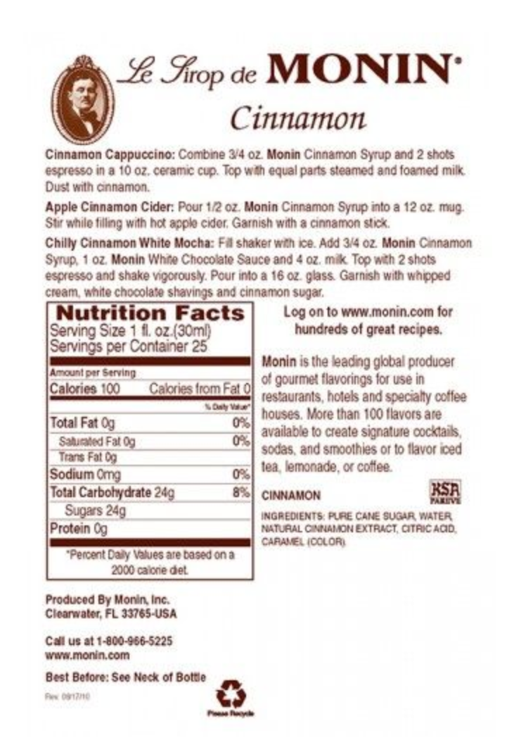 Monin Cinnamon Syrup