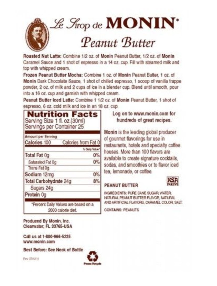 Monin Peanut Butter Syrup