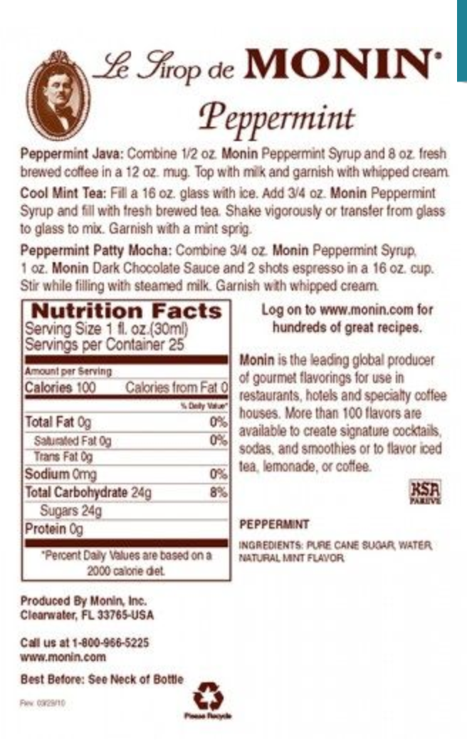 Monin Peppermint Syrup