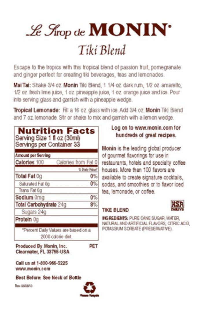 Monin Tiki Blend 1.0L