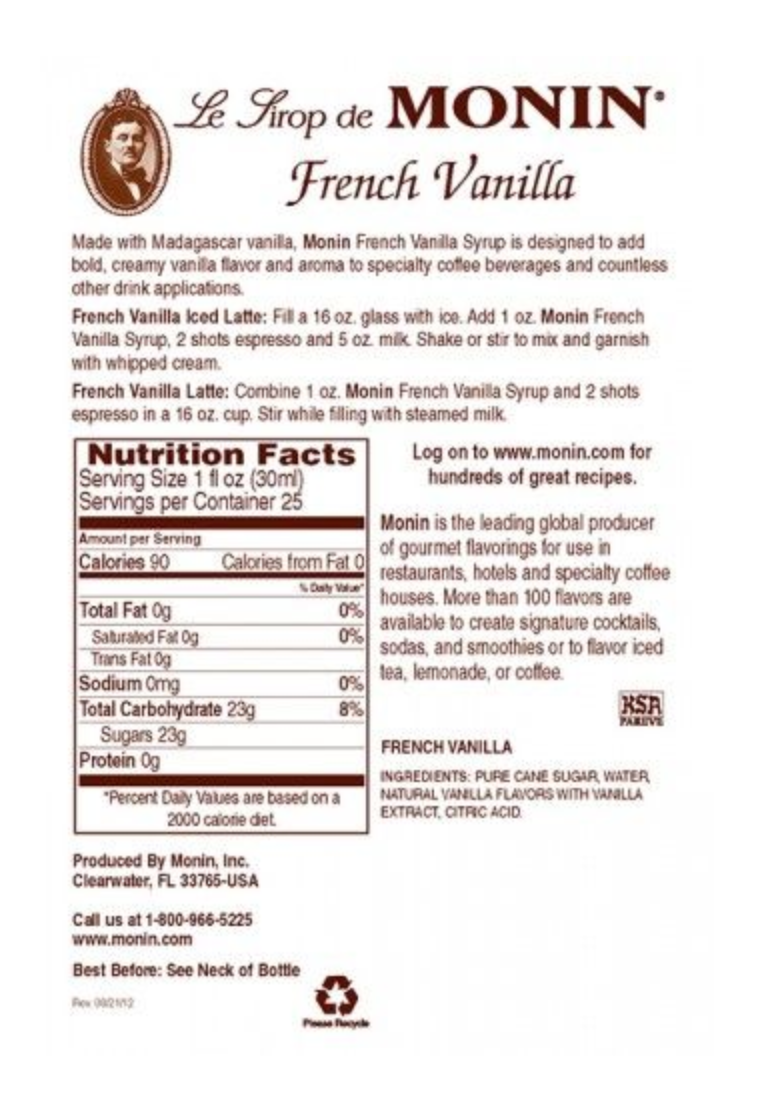 Monin Vanilla Syrup