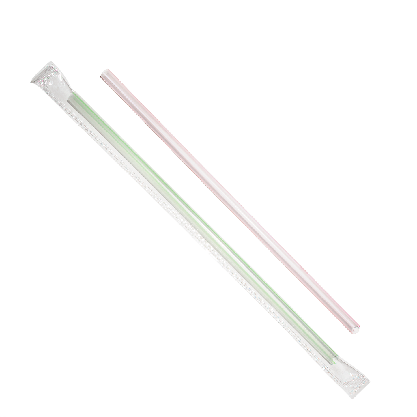 KARAT 7.5'' JUMBO STRAWS (5MM) POLY WRAPPED - MIXED STRIPED COLORS - 8,000 CT, C9006