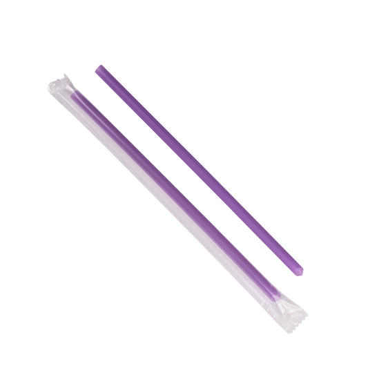 KARAT 7.75'' GIANT STRAWS (8MM) POLY WRAPPED - PURPLE - 5,000 CT, C9072