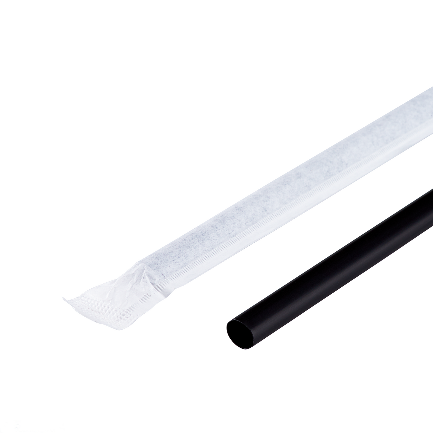 KARAT 9'' GIANT STRAWS (8MM) PAPER WRAPPED - BLACK - 2,500 CT, C9075 (BLACK)