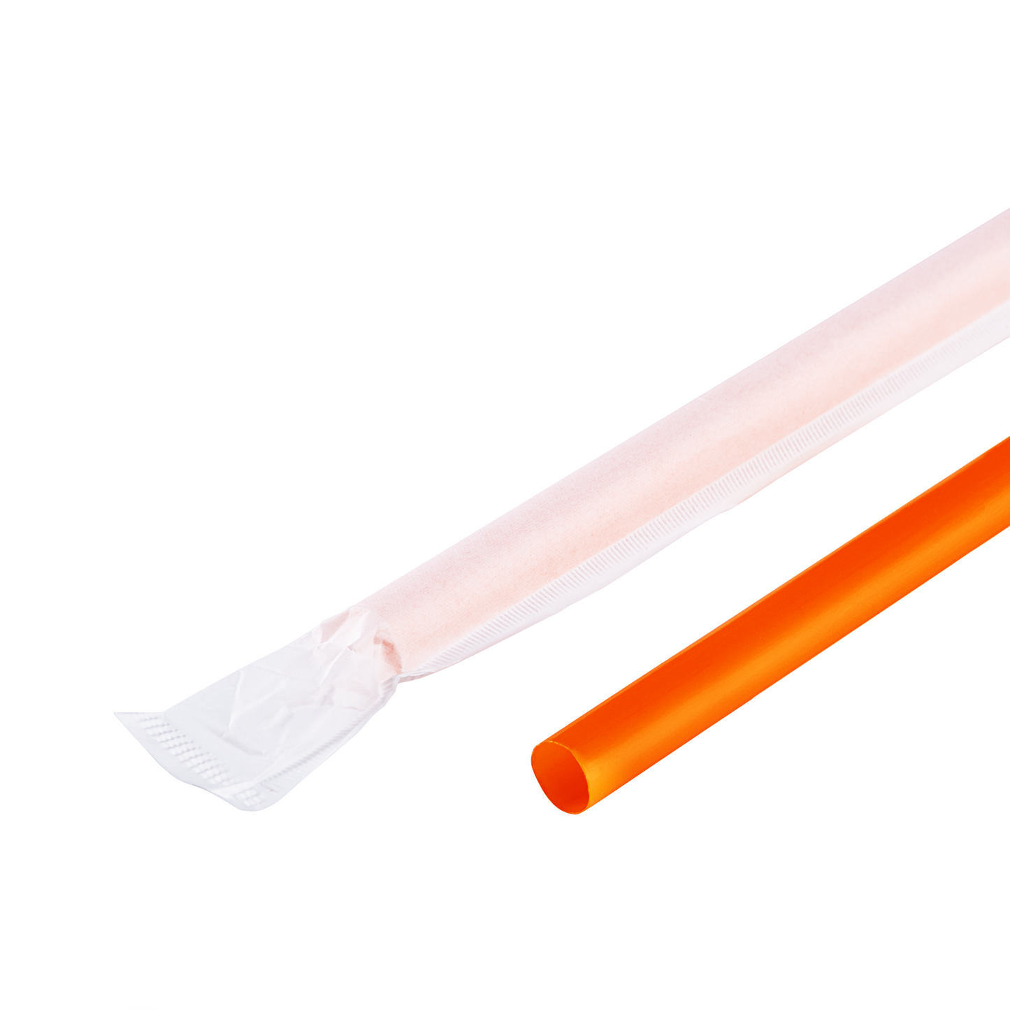 KARAT 9'' GIANT STRAWS (8MM) PAPER WRAPPED - ORANGE - 2,500 CT, C9075 (ORANGE)