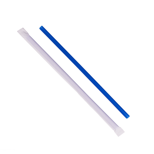 KARAT 9'' GIANT STRAWS (8MM) PAPER WRAPPED - BLUE - 1,200 CT, C9120 (BLUE)