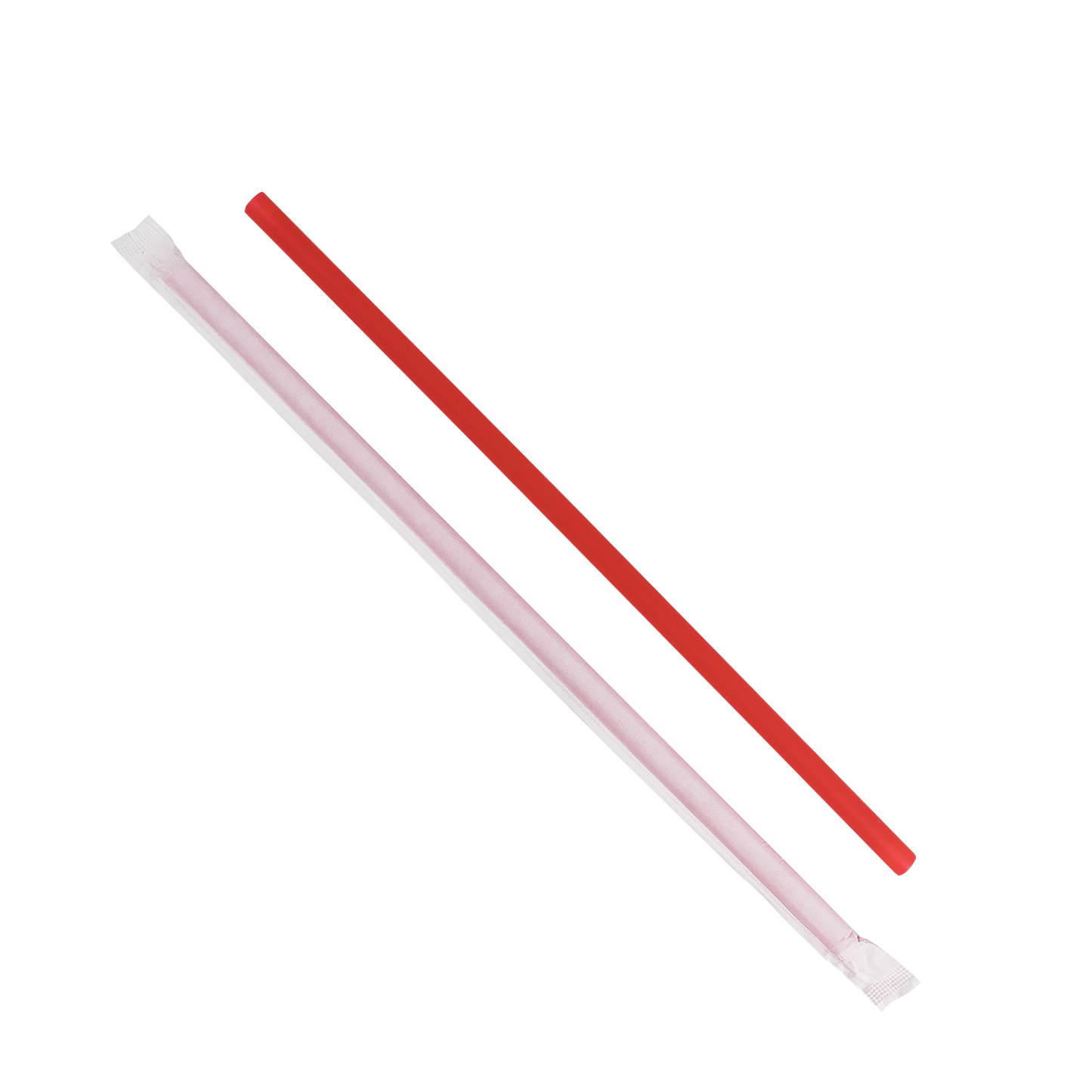 KARAT 10.25'' GIANT STRAWS (8MM) PAPER WRAPPED - RED - 1,200 CT, C9125 (RED)