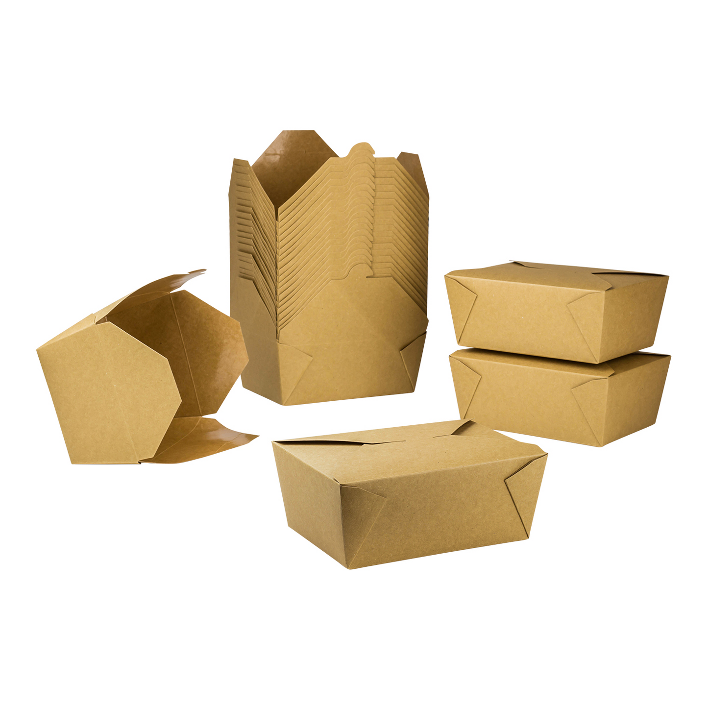 #4 Kraft Fold-To-Go Box 110oz 160ct