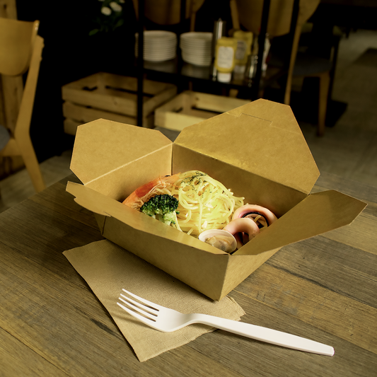 #8 Kraft Fold-To-Go Box 48oz 300ct