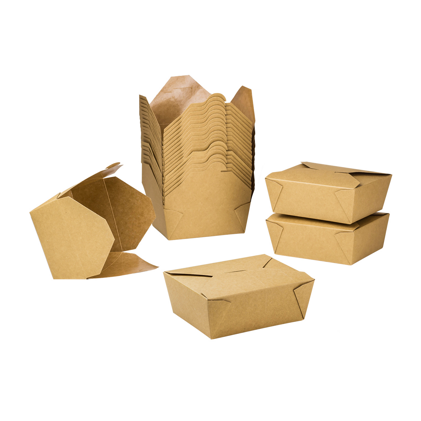 #8 Kraft Fold-To-Go Box 48oz 300ct