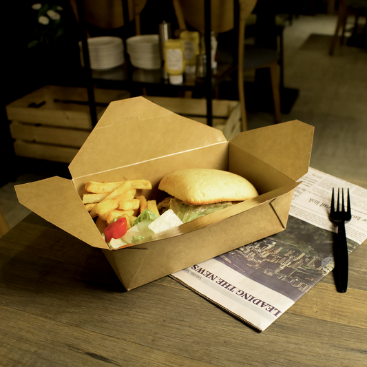 #3 Kraft Fold-To-Go Box 76oz 200ct