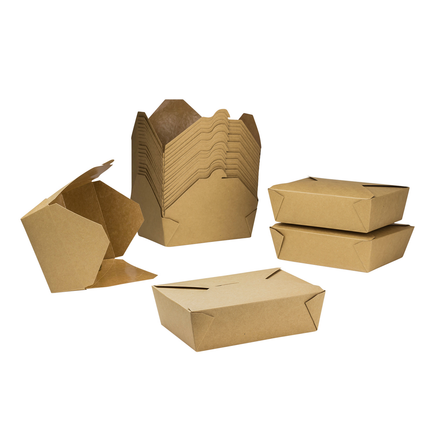 #3 Kraft Fold-To-Go Box 76oz 200ct