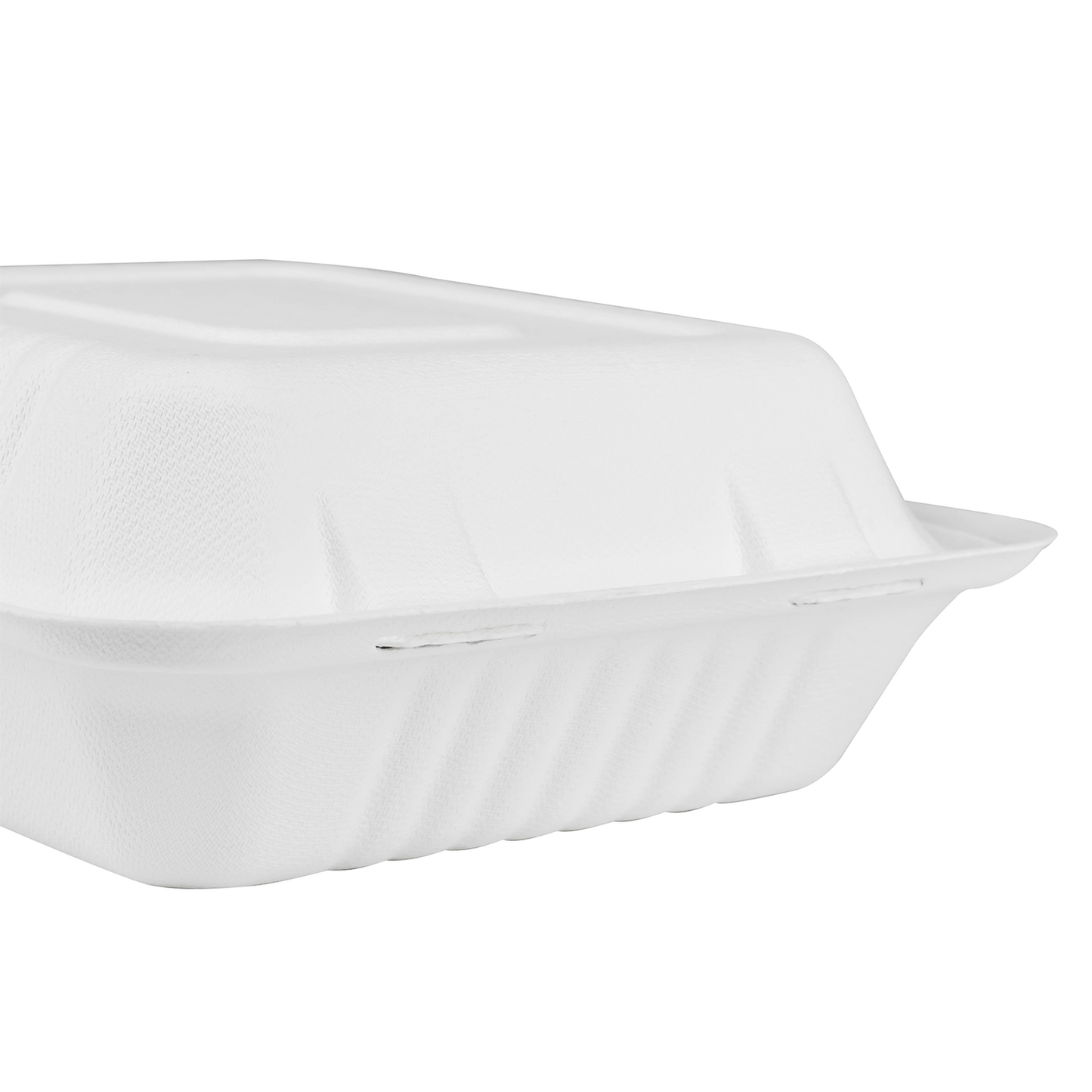 8"x8" Bagasse Hinged Container 3 Compartments