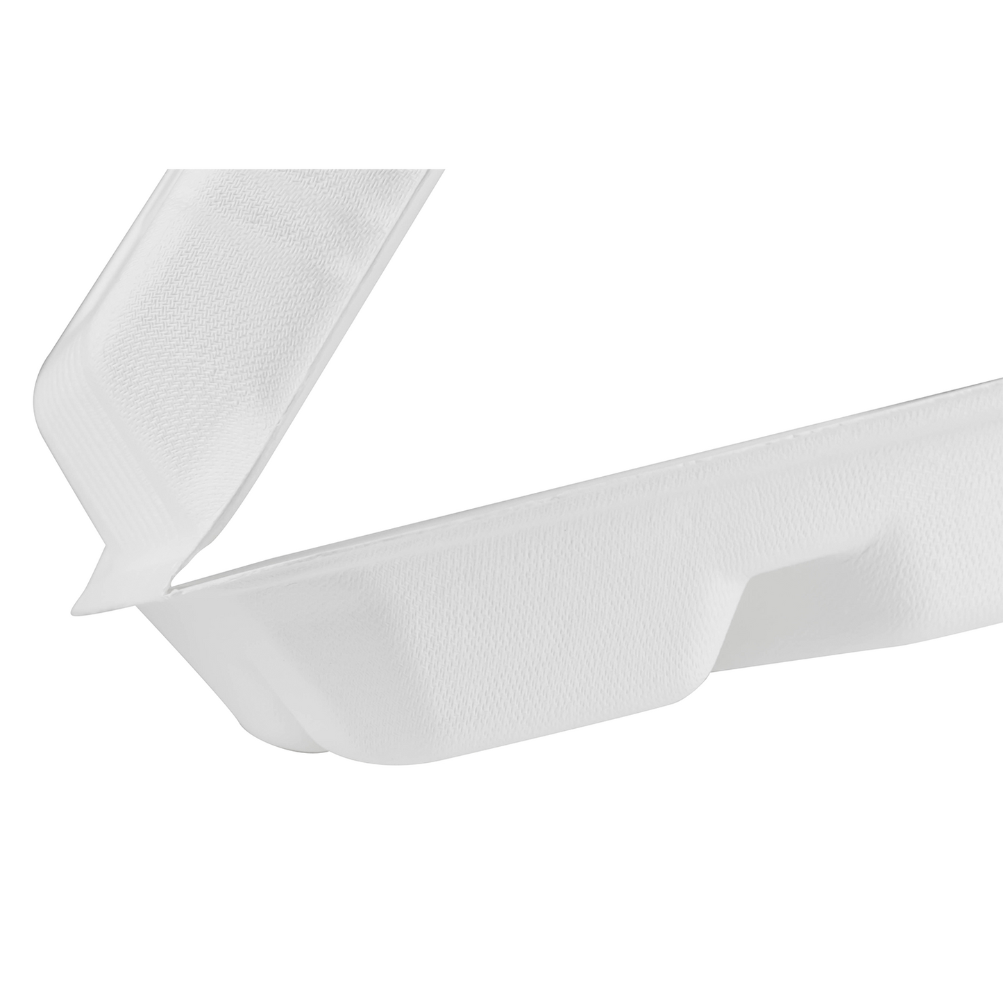 8"x8" Bagasse Hinged Container 3 Compartments