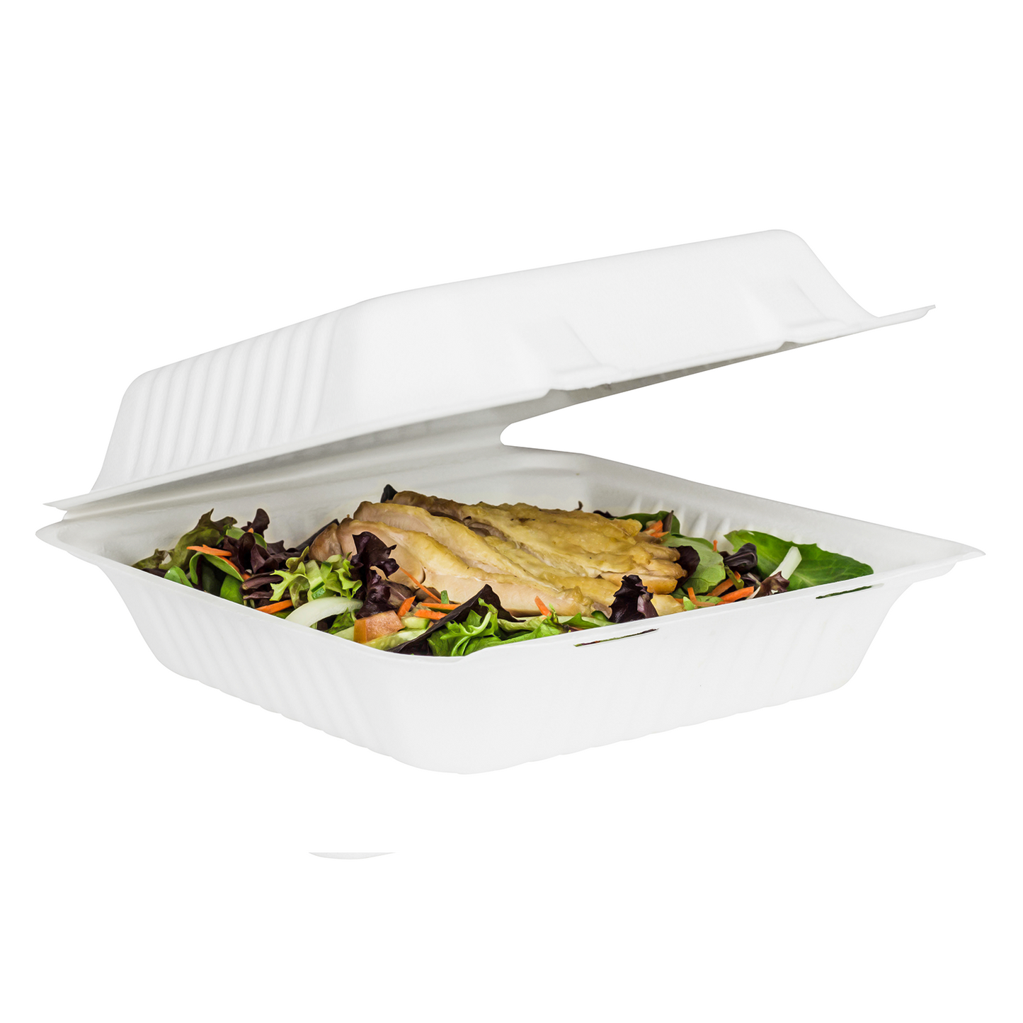 9"x9" Bagasse Hinged Container