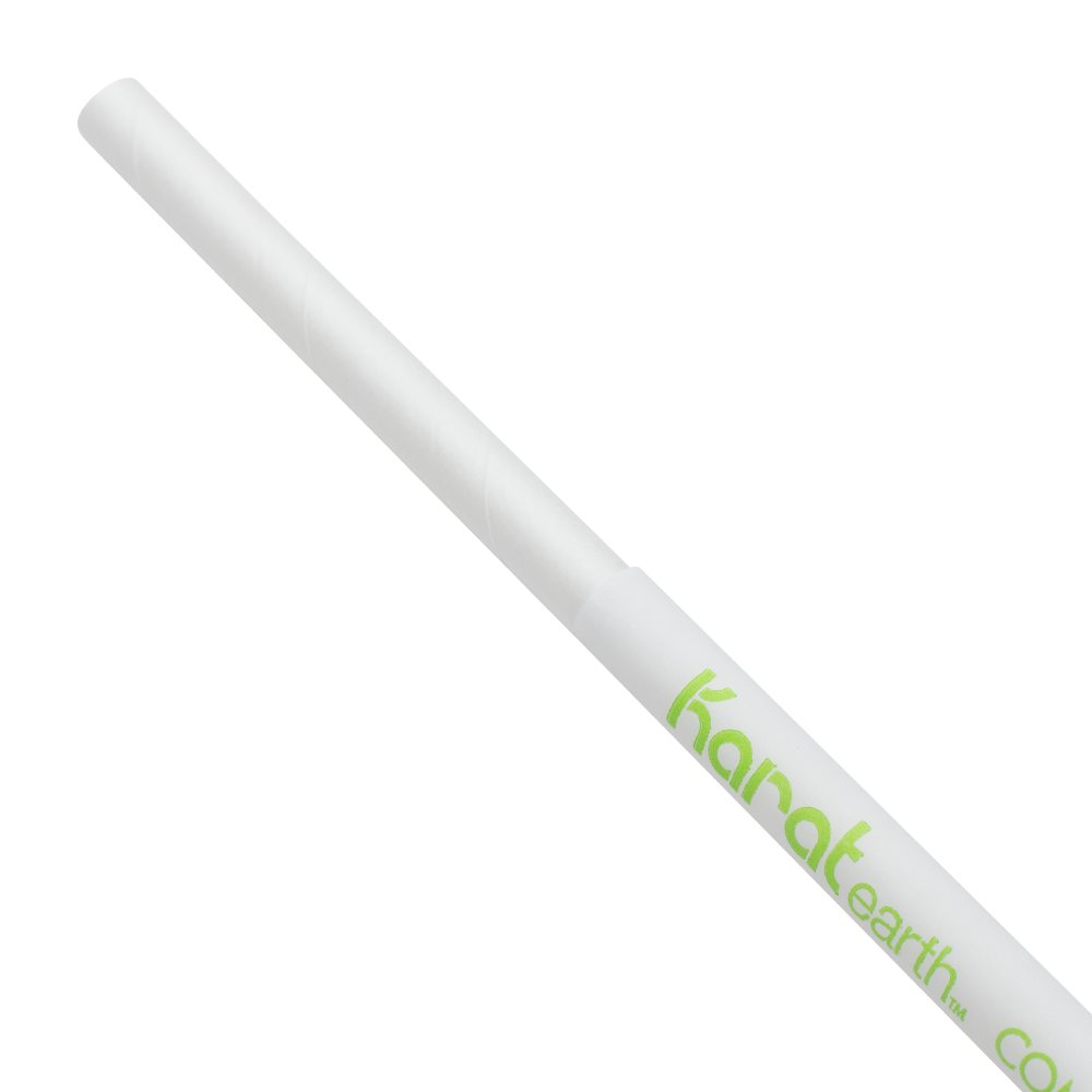 KARAT EARTH 7.75" JUMBO PAPER STRAW (5MM) WRAPPED - WHITE (2,000 CT)