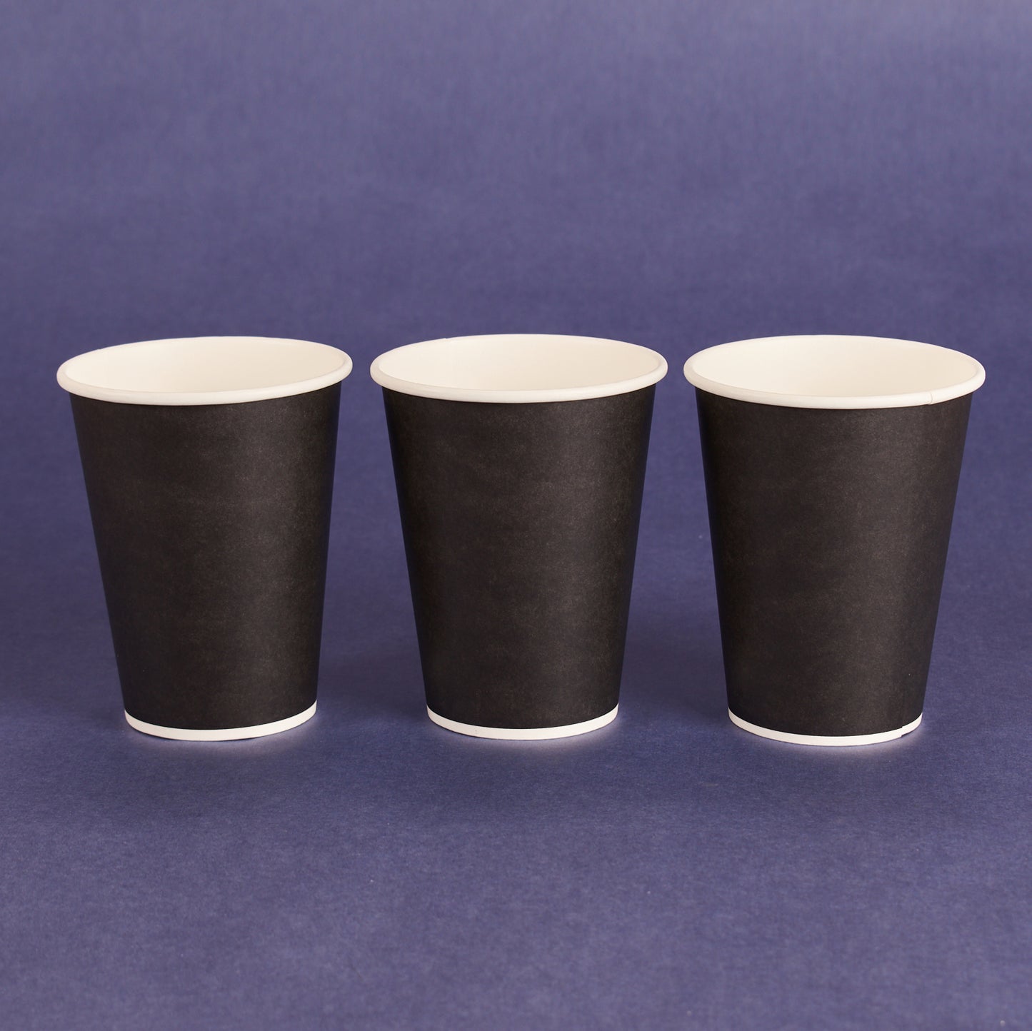 12OZ Paper Hot Cups  - Black (90MM) - 1,000 CT