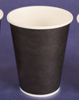 12OZ Paper Hot Cups  - Black (90MM) - 1,000 CT