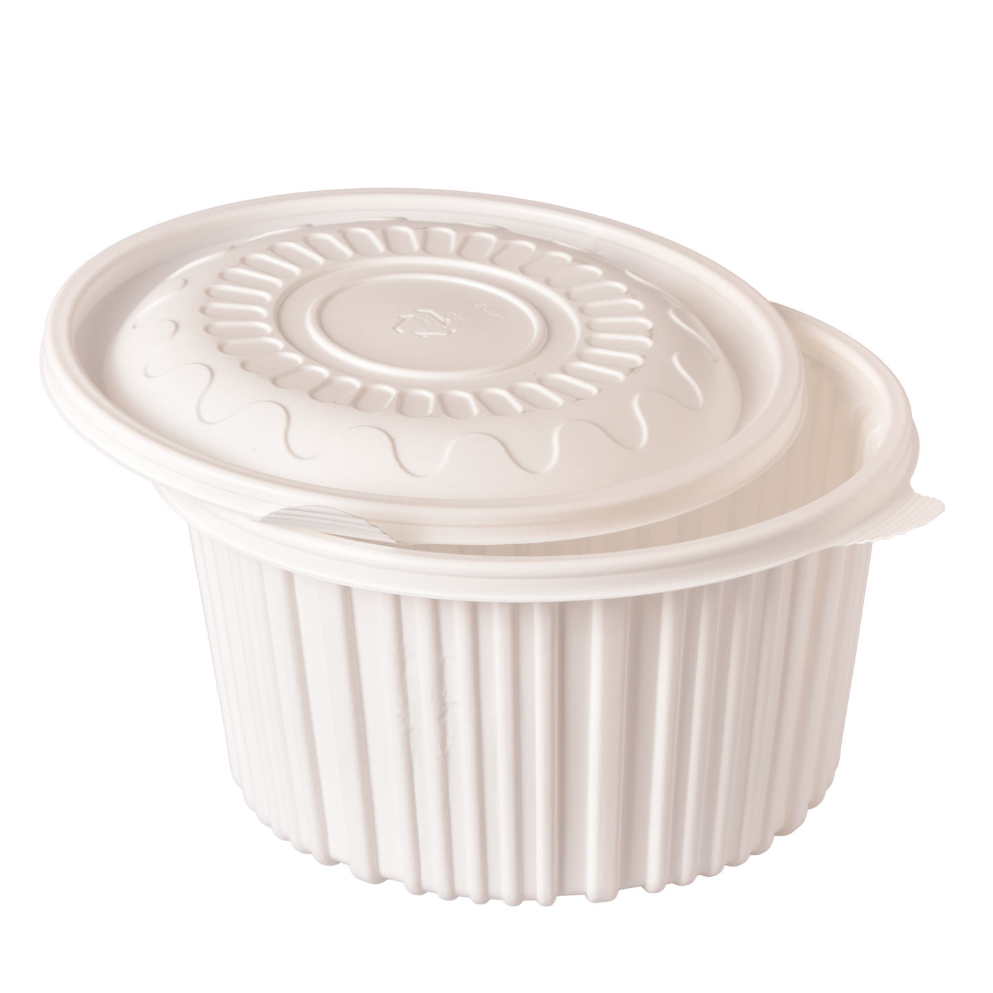 [SET] LARGE Microwavable P.P. To-Go Bowl with Lid 270∅ x 140mm (H) (100 Set)