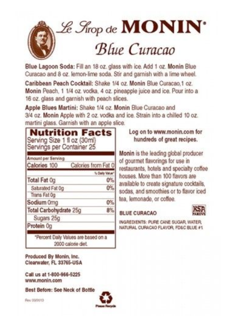 Monin Blue Curacao  Syrup