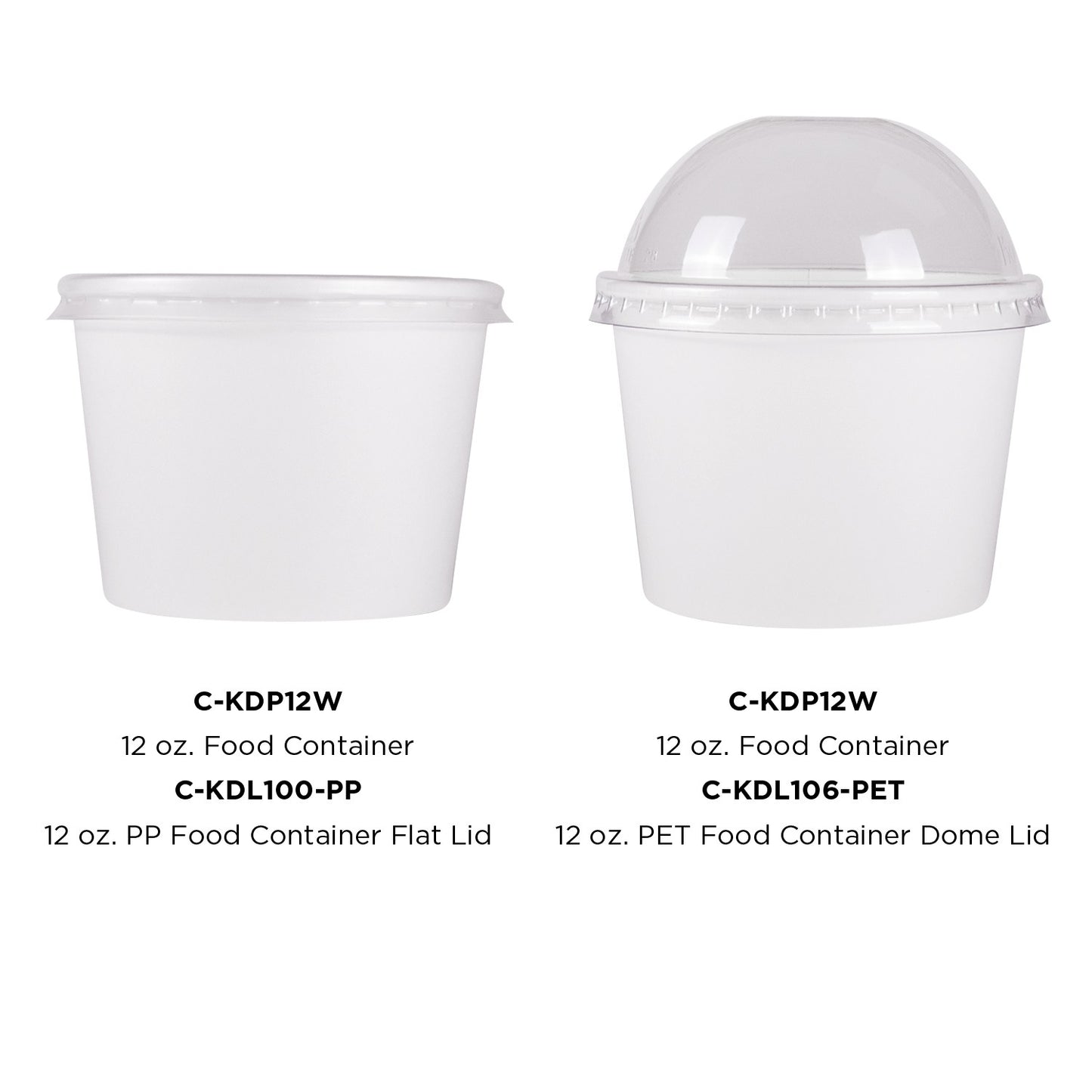 12oz Food Container White