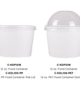 12oz Food Container White