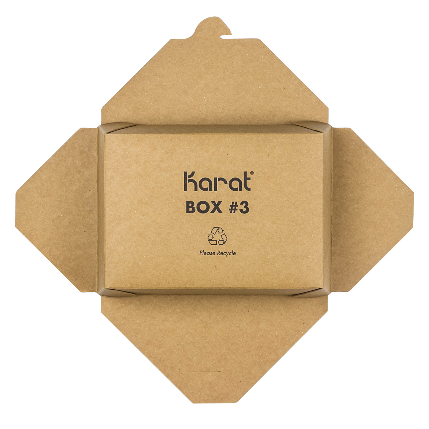 #3 Kraft Fold-To-Go Box 76oz 200ct