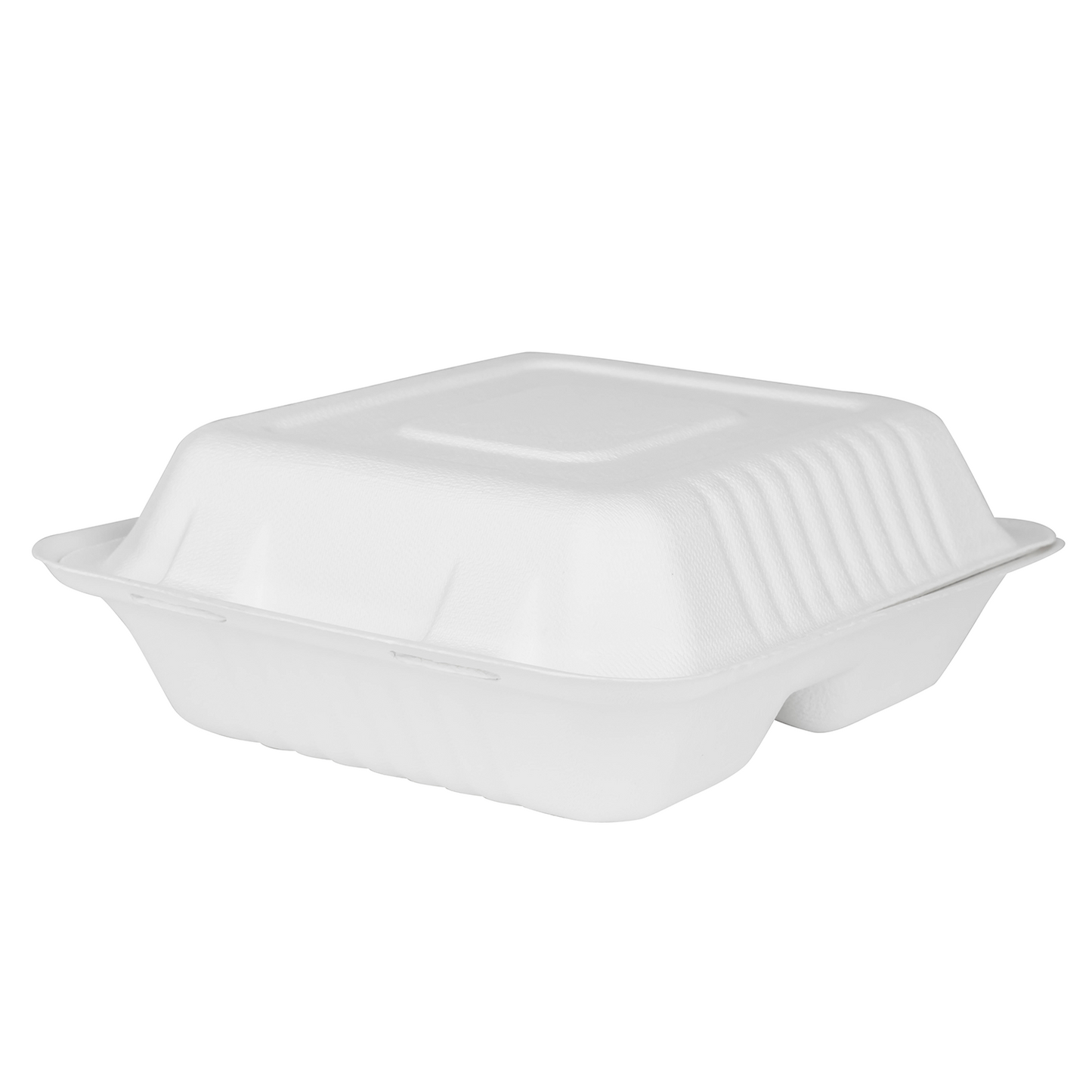 8"x8" Bagasse Hinged Container 3 Compartments