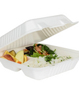 8"x8" Bagasse Hinged Container 3 Compartments