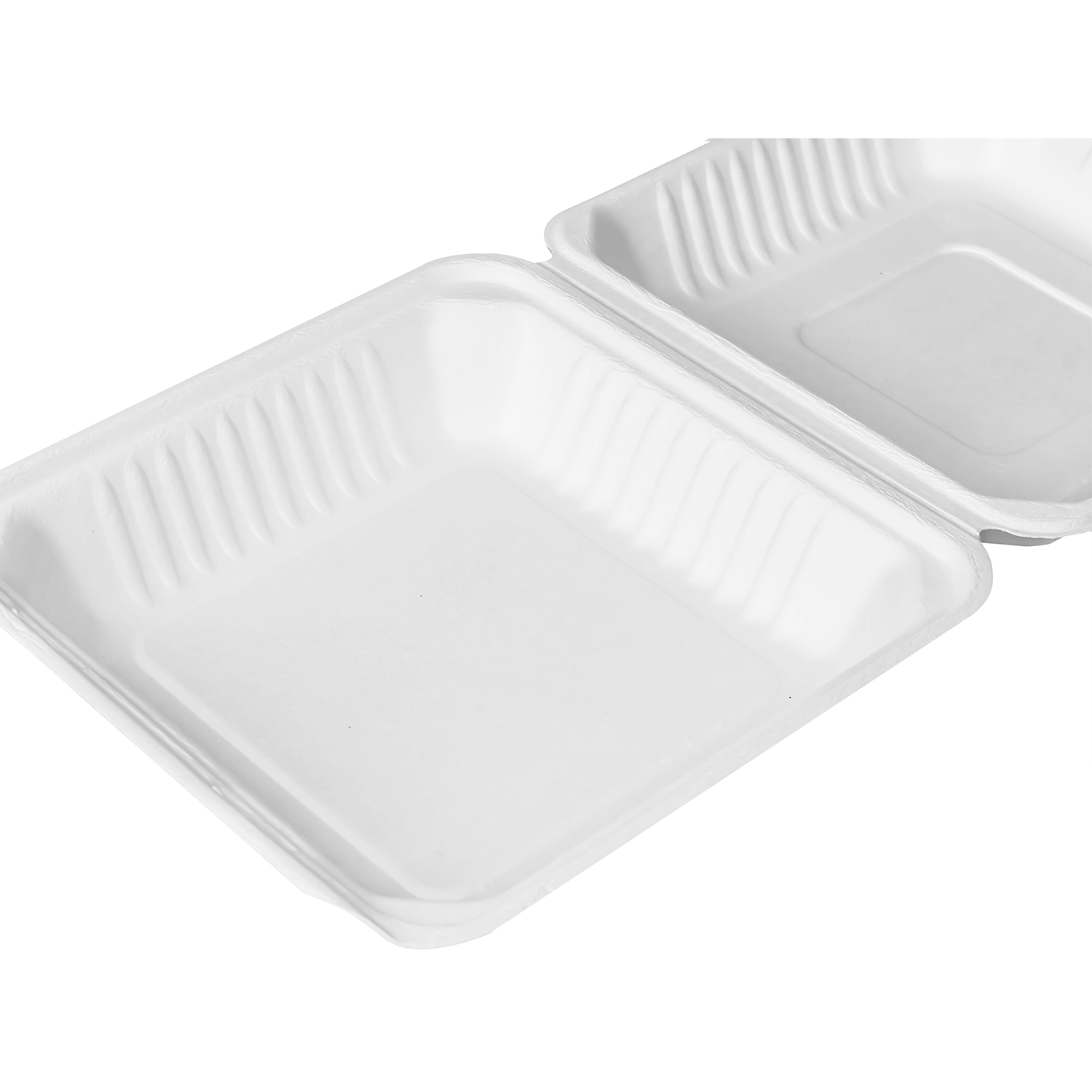 9&quot;x9&quot; Bagasse Hinged Container